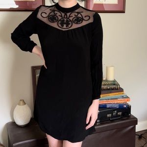 Mesh Mockneck Dress